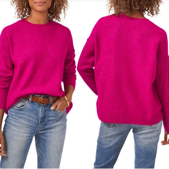 Vince Camuto Sweaters - Vince Camuto Fushia Pink Long Sleeve Knit Sweater M